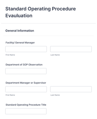 Standard Operating Procedure Evaluation Form Template | Jotform