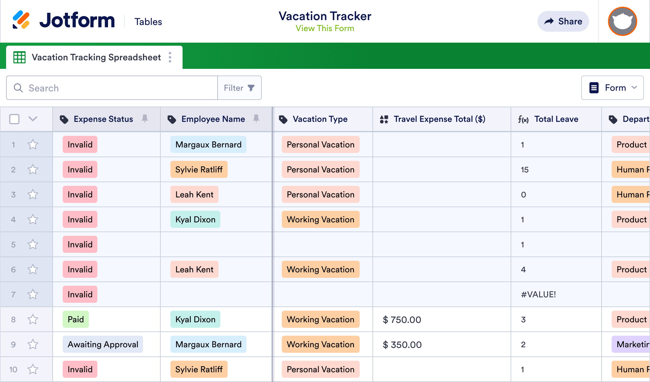 Vacation Tracker Excel Template 2024 Free Download - Evy Verena