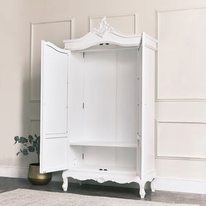 Antique White Mirrored Wardrobe - Pays Blanc Range