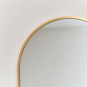 Gold Oval Framed Wall Mirror 140cm x 40cm