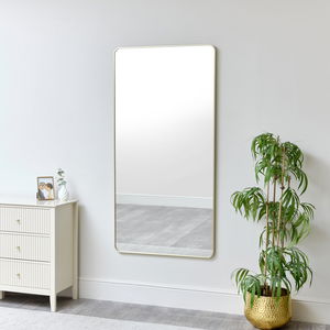 Large Gold Curved Framed Wall / Leaner Mirror 160cm x 80cm