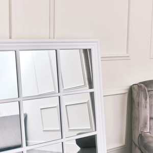 Large Matte White Window Mirror 130cm x 95cm