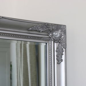 Large Ornate Silver Wall / Floor / Leaner Mirror 158cm x 78cm