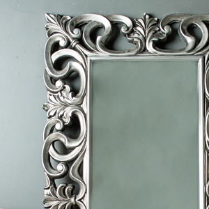 Large Baroque-style Silver Wall / Floor Mirror 90cm x 168cm