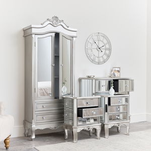 Mirrored Closet, Chest of Drawers & Pair of 3 Drawer Bedsides - Tiffany Range