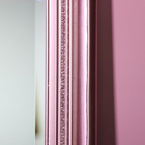 Tall Ornate Rose Gold Pink Mirror 47cm x 142cm