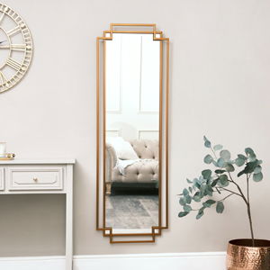 Copper Art Deco Wall Mirror 142cm x 47cm