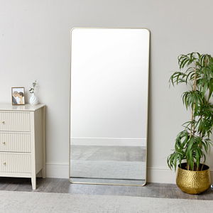 Large Gold Curved Framed Wall / Leaner Mirror 160cm x 80cm