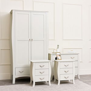 Large Ivory Wardrobe, Chest of Drawers & Pair of Bedside Tables - Elizabeth Ivory Range