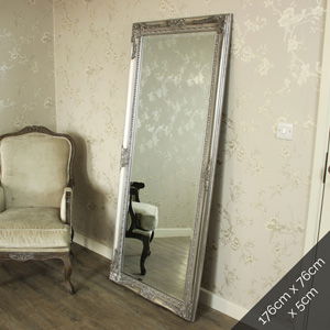 Large Ornate Silver Wall/Floor Mirror 176cm x 76cm