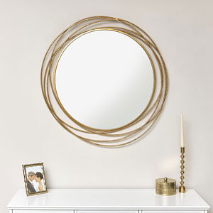 Large Round Gold Mirror 88cm x 85cm