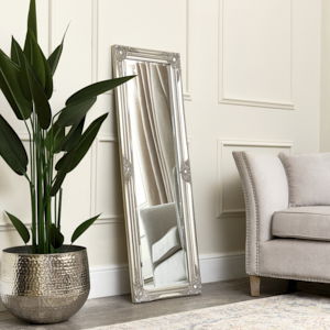 Tall Champagne Silver Wall Mirror 47cm x 142cm