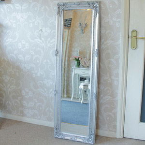 Tall Silver Ornate Mirror 47cm x 142cm