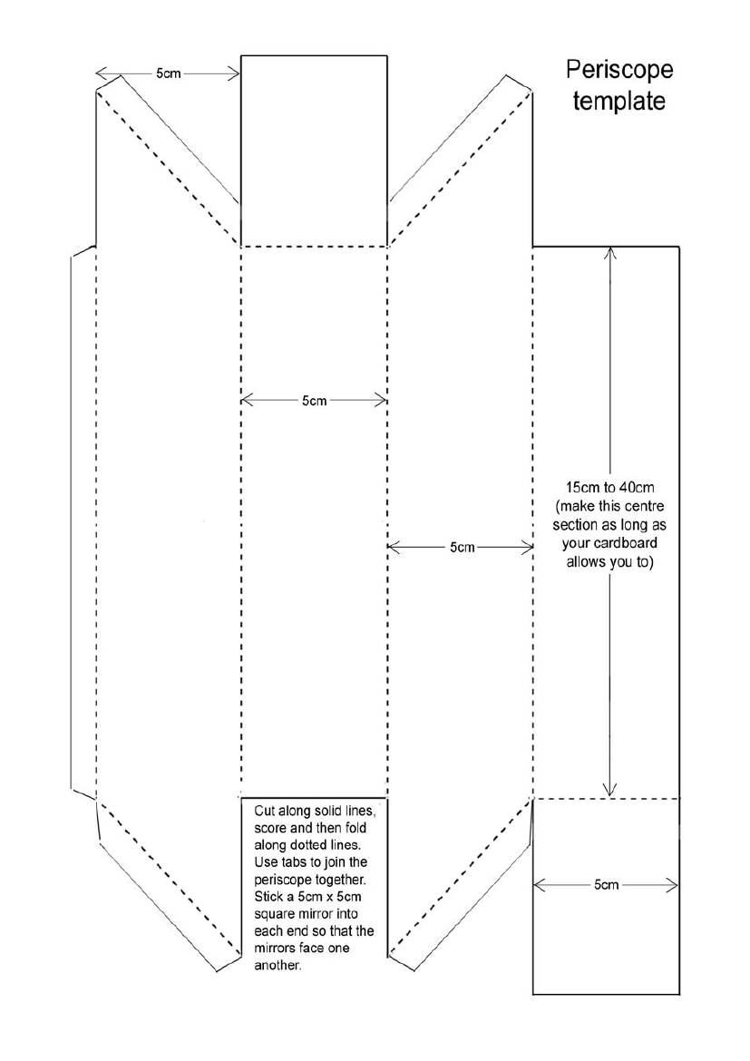 How Light Travels - Periscope Template | Science Year 6