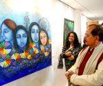 BIhar Deputy Chief Minister Vijay Kumar Sinha visits the exhibition at Bharatiya Nritya Kala Mandir