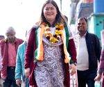 Congress candidate from Wazirpur assembly constituency, Ragini Nayak, campaigns door-to-door