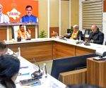 Rajasthan CM Bhajanlal Sharma chairs a meeting with the officials of the Road Safety Department at his official residence