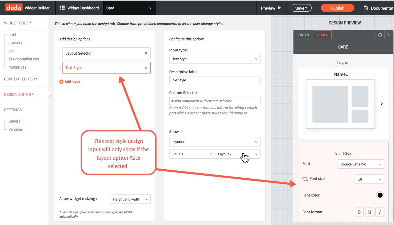 Conditional Inputs