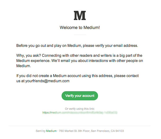 Complete your Medium account registration from Medium - Desktop Email ...