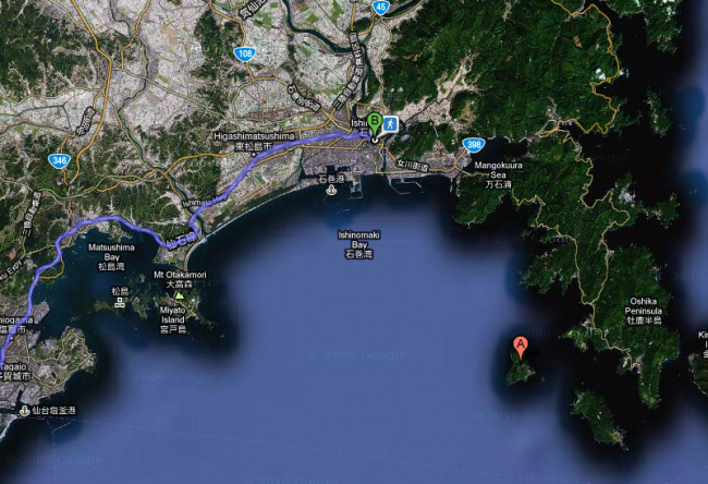 google map of tashirojima