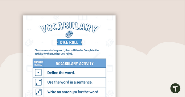 Go to Vocabulary Dice Roll Activity teaching resource