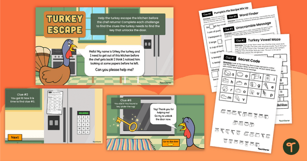 Go to Thanksgiving Escape Room - Escape the Oven! teaching resource