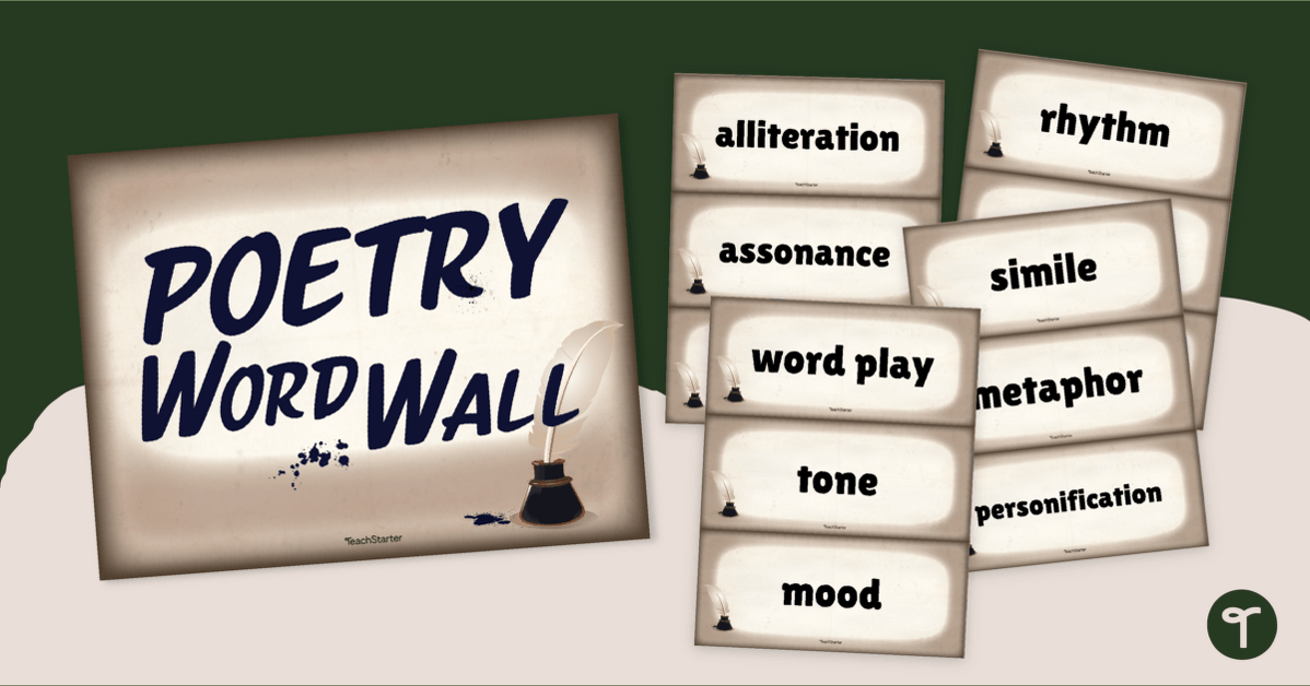 Poetry Terms - Word Wall Display teaching resource