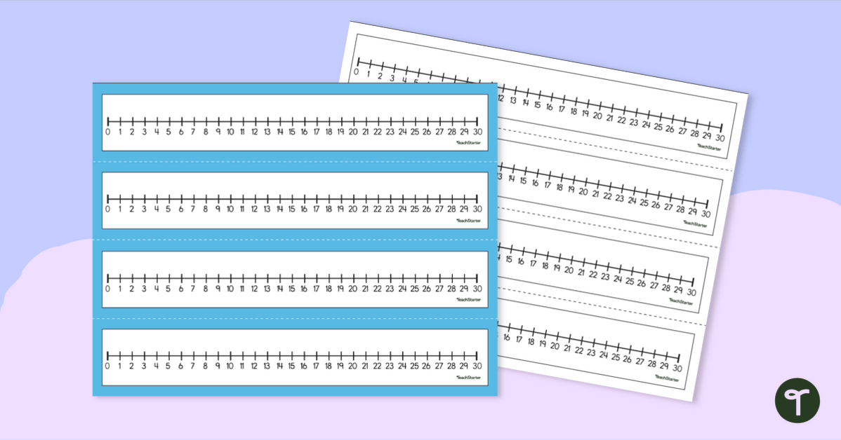 Printable Number Line 0-30 teaching resource