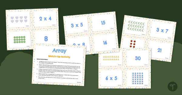 Go to Array Match-Up Activity for 3rd Grade teaching resource