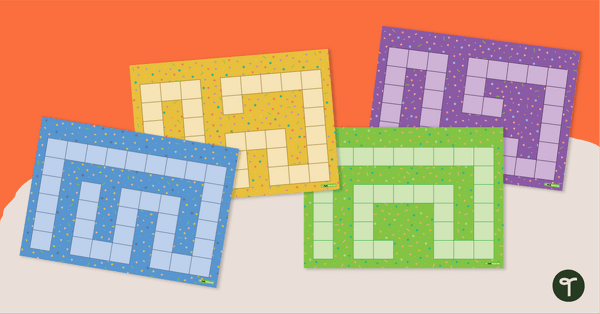 Go to Blank Board Game Board Printables - Colorful Patterns teaching resource