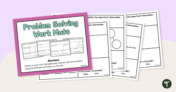 Go to Solving Math Word Problems Strategy Mats teaching resource