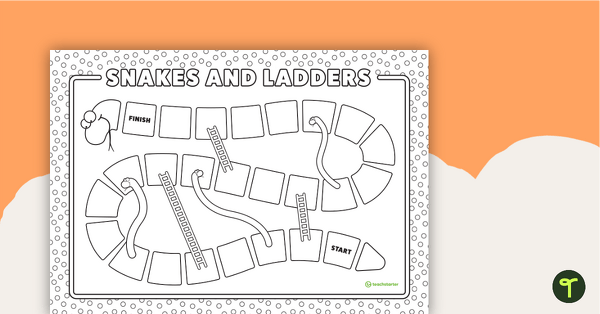 Go to Snakes and Ladders Game Board Template teaching resource