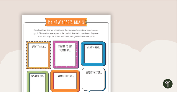 Go to New Year's Goals Worksheet teaching resource