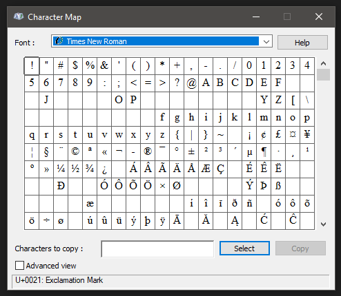 Times New Roman Missing Characters - Microsoft Community