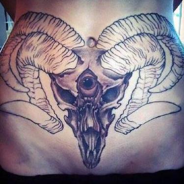 Ram Head With 3rd Eye Tattoo