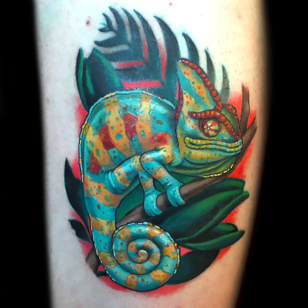 Awesome Chameleon Tattoo Idea