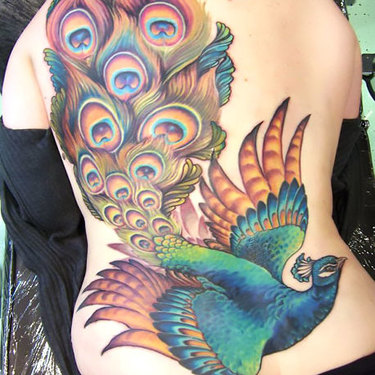 Flying Peacock Tattoo