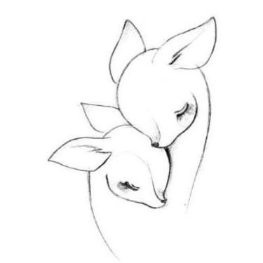 Deers Motherhood Drawing  Tattoo