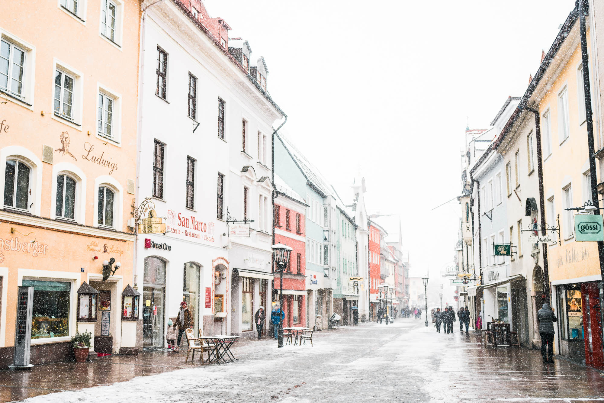 The pastel town of Fussen nearby Neuschwanstein Castle in Germany