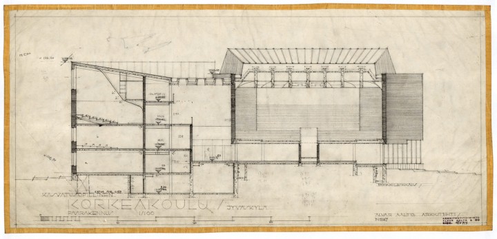 The original drawing of the main building, University of Jyväskylä, the Aalto’s Campus