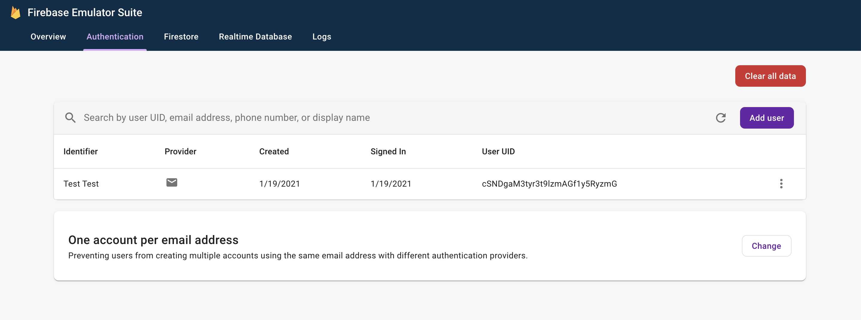 Firebase Auth Emülatörü