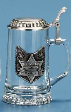 Beer Stein - Glass Law Enforcement Stein