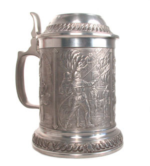 Beer Stein - Pewter Firefighrters Stein - Collector's Piece