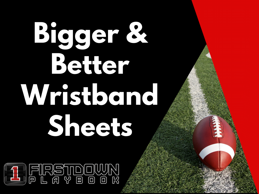 Bigger & Better Flag Football Wristband Sheets