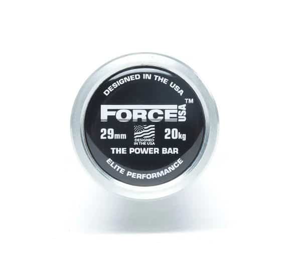 Force USA Powerlifting Barbell end view