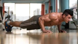 Athlete Doing Push Ups