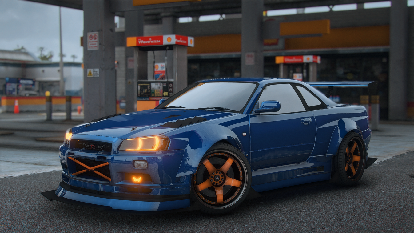 Nissan R34 Widebody | WXK Designz – Fivem Dealership