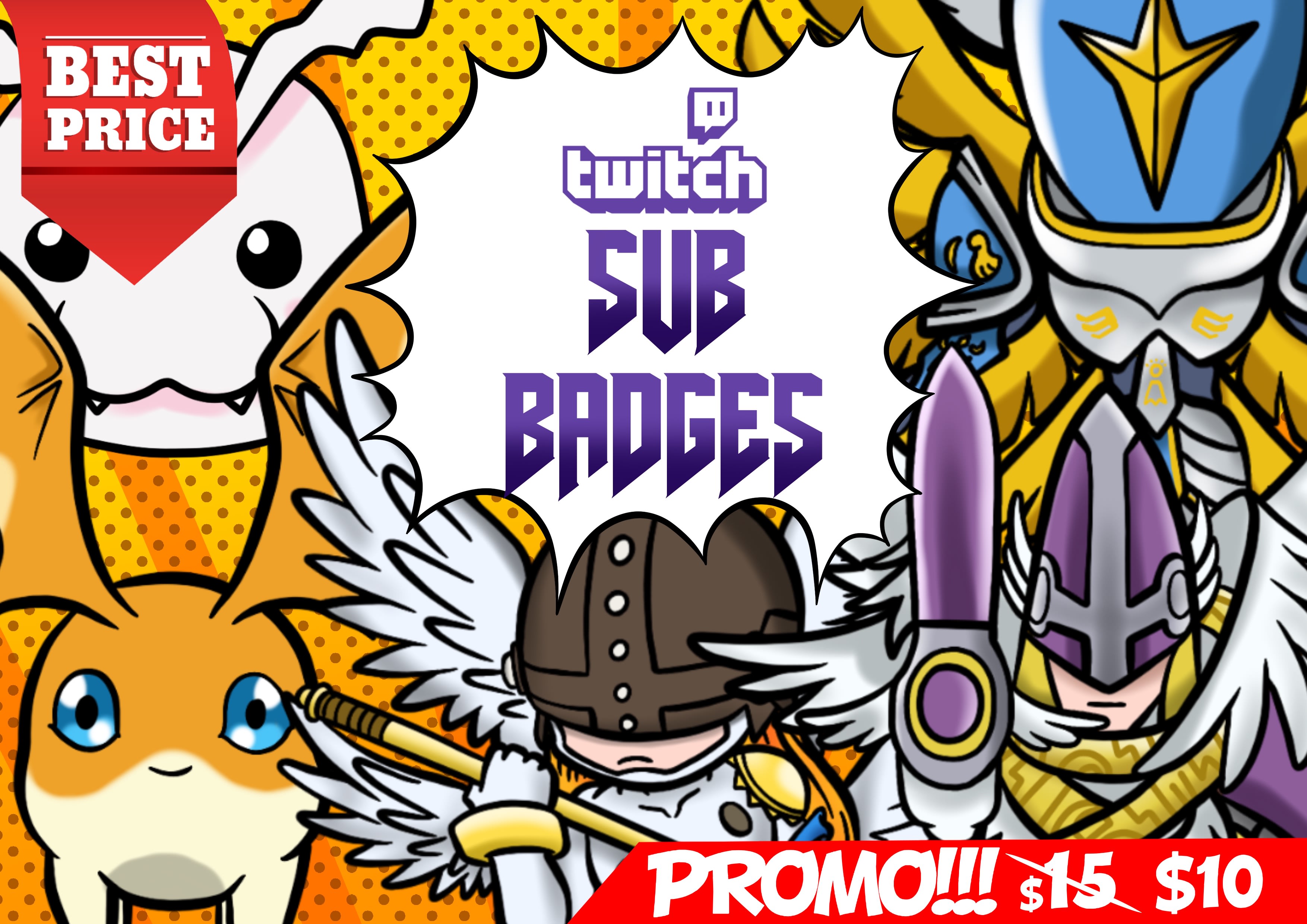 custom anime twitch emotes  sub badges  ArtistsClients