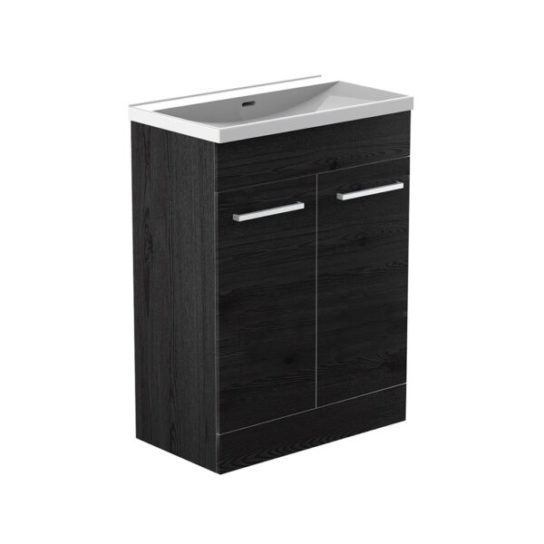 black sink vanity unit