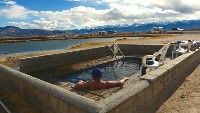 Natural Fish Lake Valley Hot Springs in Nevada